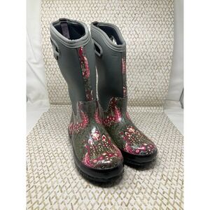 Womens BOGS Tall Insulated Waterproof Muck Boots Winter Bloom Size 7 Floral